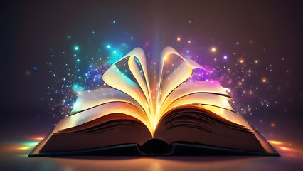 Wall Mural - book with great nature lights