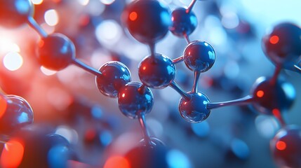 Poster - Molecular Structure, Science Background, 3D Render