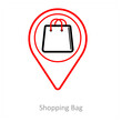 © popcornarts - Shopping bag and location pointer icon concept