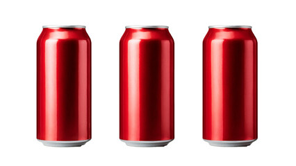 Red aluminium 330 ml can mockup isolated on traansparent background. 3d vector illustration