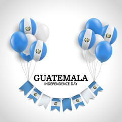 Poster - Guatemala Independence Day. Background with balloons. Vector Illustration
