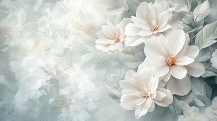 Wall Mural - Elegant Magnolia Blossoms in Soft Pastel Hues