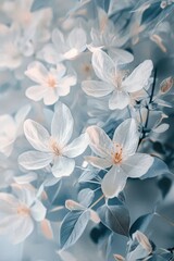 Wall Mural - Delicate Floral Embrace: A Serene Botanical Symphony