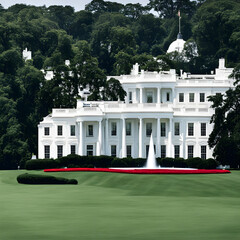 Canvas Print - White House, background image of the US presidential election, well-known tourist attractions