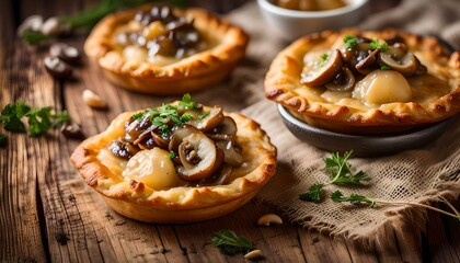 fried lean potato pies with mushroom filling
