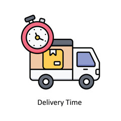 Delivery Time  vector filled icon design illustration. Logistics Delivery symbol on White background EPS 10 File