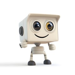 Canvas Print - Cute robot giving a thumbs up.