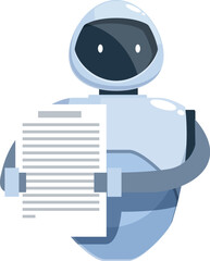 Poster - Cute robot holding a document, artificial intelligence concept