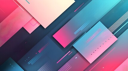 Poster - A sleek background with abstract geometric shapes and gradients in business-friendly colors. Perfect for corporate design projects, business reports, and tech presentations.