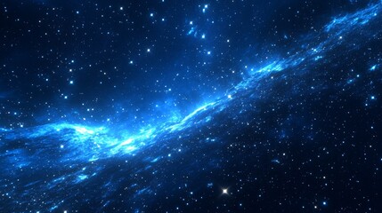 Wall Mural - deep space background with many stars and blue fog creating a feeling of the infinity of the univers