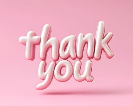 Thank you on a pink background