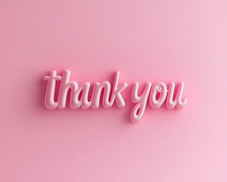 Thank you on a pink background