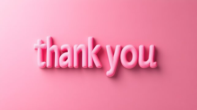 Thank you on a pink background