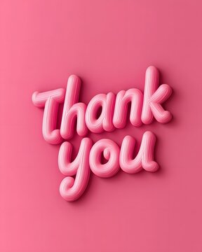 Thank you on a pink background