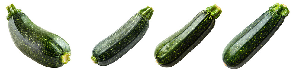 Wall Mural - zucchini set png. zucchini png. organic courgette isolated . green baby marrow vegetable top view png