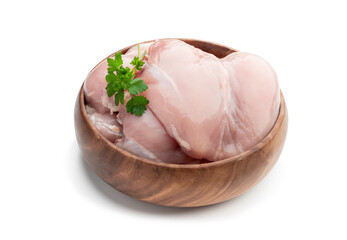 Fresh raw chicken breast fillet isolated on white background