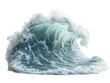 © Asier - Dramatic ocean wave in mid-motion with water splashing, isolated on white background. PNG transparent.