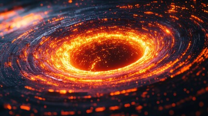 Poster - An abstract depiction of AI as a swirling vortex of data and light energy Stock Photo with copy space