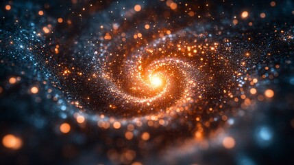 Poster - An abstract depiction of AI as a swirling vortex of data and light energy Stock Photo with copy space