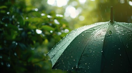 Poster - umbrella and rain