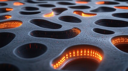 Aufkleber - An abstract visualization of AI as a glowing neural network connecting various points of data across a dark background Stock Photo with copy space