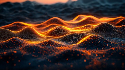 Aufkleber - An abstract visualization of AI as a glowing neural network connecting various points of data across a dark background Stock Photo with copy space
