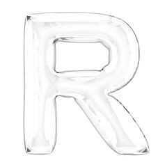 Poster - 3D Letter R, transparent glass look, inflated isolated png