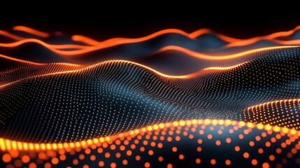 Aufkleber - An abstract depiction of AI as a network of glowing spheres representing interconnected data points and algorithms Stock Photo with copy space