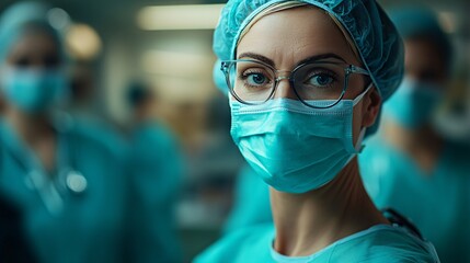 Poster - A medical professional using AI-powered tools to enhance patient care and improve outcomes Stock Photo with copy space