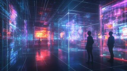 Poster - visualization of a virtual environment where digital twin representations of objects systems or proc