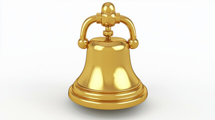 Yellow golden bell on a white background