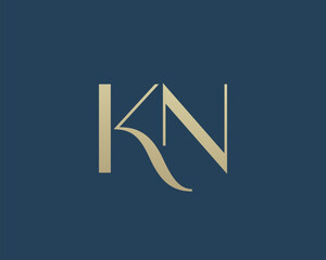 Poster - kn letter logo icon design. classic style luxury initials monogram.