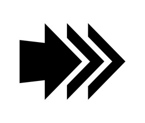 Arrow icon. Vector black right arrow icon.