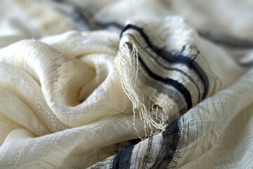 Wall Mural - A close-up shot of a blanket on a bed, perfect for depicting cozy moments or intimate scenes