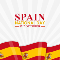 Wall Mural - Vector illustration of Spain National Day social media feed template