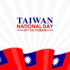 Wall Mural - Vector illustration of Taiwan National Day social media feed template