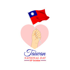 Vector illustration of Taiwan National Day social media feed template