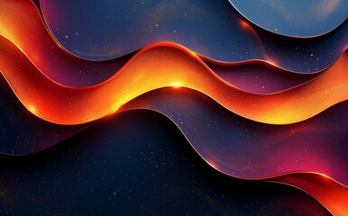 Aufkleber - Gold line and shadow effect on a dynamic wavy dimension background