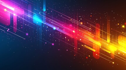Leinwandbilder - Stylish geometric composition in bright and vivid colors with a vibrant geometric modern abstract background