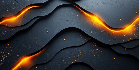 Aufkleber - AE EPS10 modern abstract layout design tech triangle concept on light orange black background.