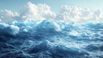 Aufkleber - Dynamic conceptual business blue background abstract wave action artwork