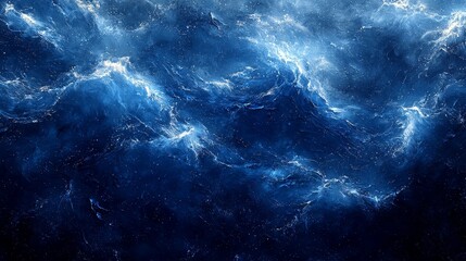 Fototapete - Dynamic oceanic artwork in turquoise and blue shades.