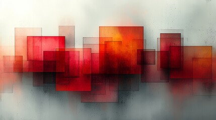 Leinwandbilder - Featuring overlapping rectangles of orange and gray glass, this design creates a dynamic and layered visual effect