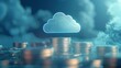 © TensorSpark - Stacks of coins with a cloud icon symbolize cloud financial planning, highlighting cost management and budgeting in cloud computing.