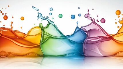 Aufkleber - Colorful Liquid Splash.