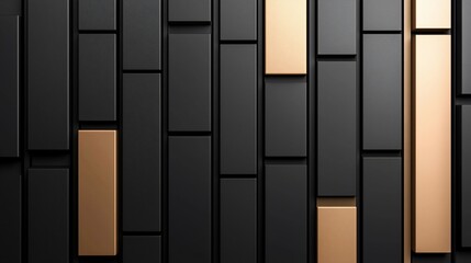 Aufkleber - Black Gold Abstract.