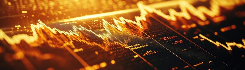 Poster - Dynamic financial chart with glowing lines showcasing market trends, ideal for investment and technology concepts.