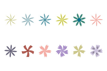 Sticker - Flower icon set. Botanical floral design