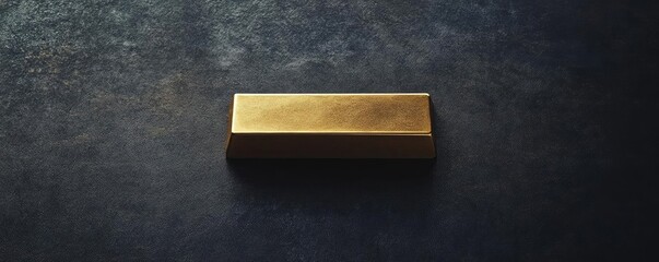 Poster - A close-up of a shiny gold bar on a dark surface, symbolizing wealth and luxury, perfect for financial and investment themes.