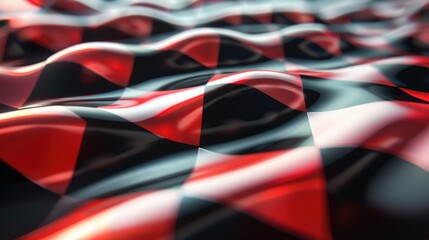 Poster - A detailed image of a red and black checkered pattern